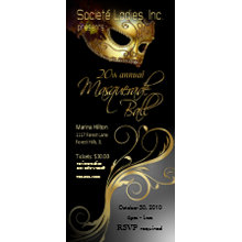 Masquerade Ball 1 Party Invitation Card rackcard