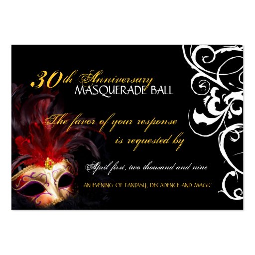 Masquerade Ball - Mini Reply Cards Business Cards (front side)