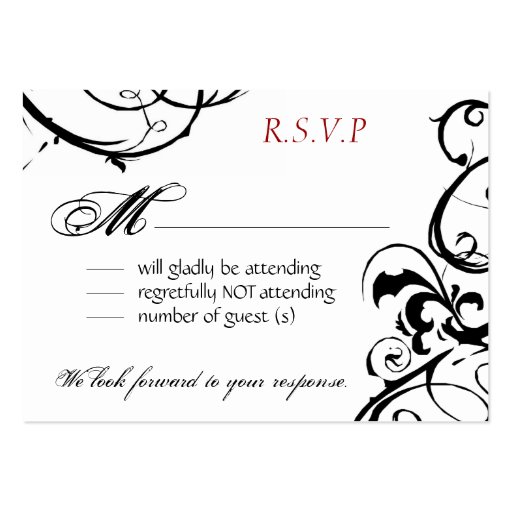 Masquerade Ball - Mini Reply Cards Business Cards (back side)