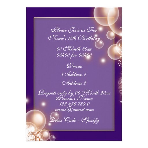 Masquerade birthday girls PERSONALIZE Custom Announcement
