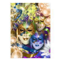 Masquerade birthday masked theme PERSONALIZE Announcements