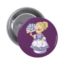 Masquerade Girl Pinback Button
