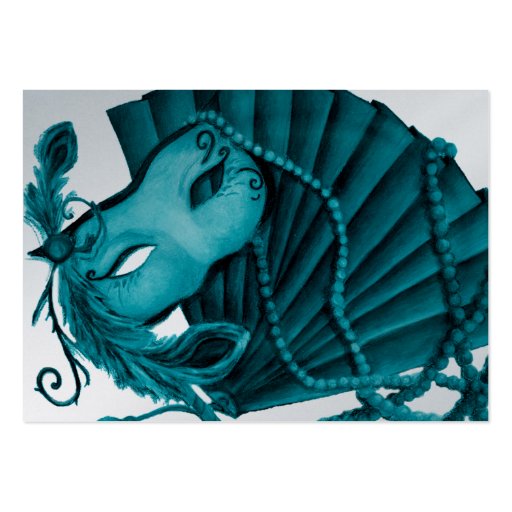 Masquerade in Teal Response Card Business Card Templates