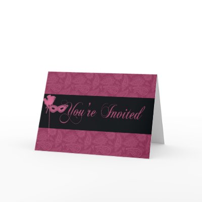 Masquerade Invitation - 2 Greeting Cards by Giftgarden