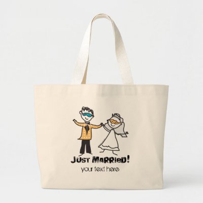 Masquerade Just Married Canvas Bags