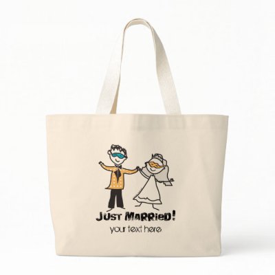 Masquerade Just Married Canvas Bags