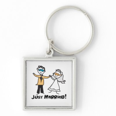 Masquerade Just Married Keychain