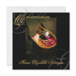 Masquerade Mask Gold Quinceanera Party Invitation