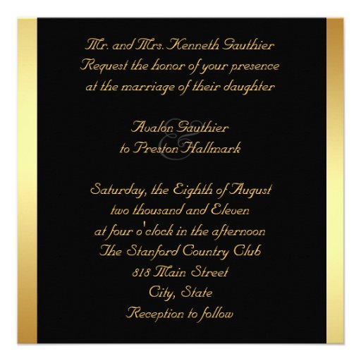 Masquerade Mask Gold Swirl Wedding Invitation