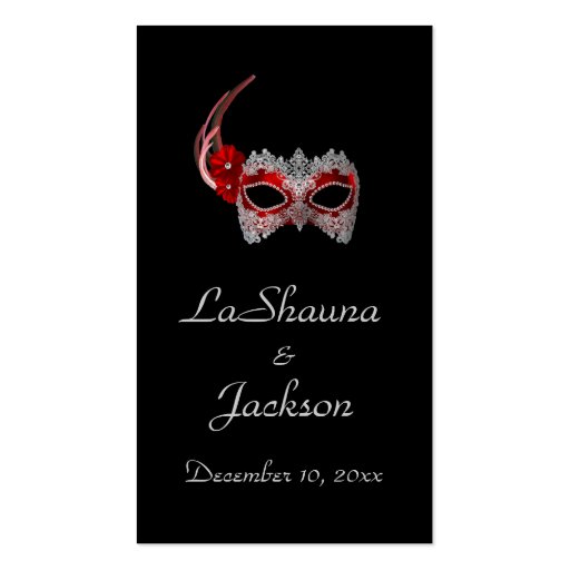 "Masquerade Mask" - Red w/ Lace Business Card