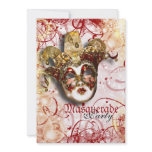 Masquerade mask venetian mardi gras party announcements