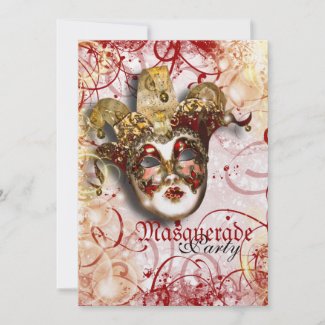 Masquerade mask venetian mardi gras party announcements