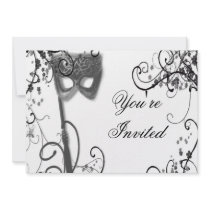 Masquerade Mystique  BW Invitation