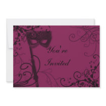Masquerade Mystique Cranberry invitations by Giftgarden Masquerade Mystique Cranberry invitations