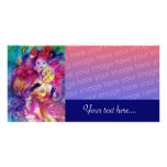 MASQUERADE NIGHT pink red blue Custom Photo Card