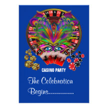 Masquerade Party Casino Personalized Announcement