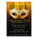 Masquerade Party Celebration Fancy Gold Invitation