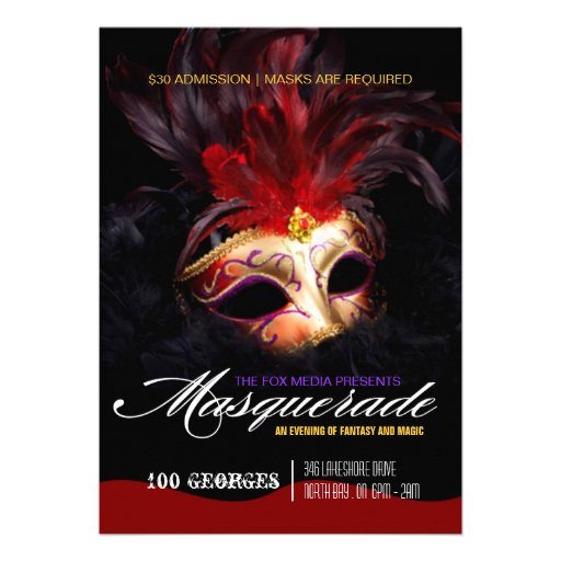 Masquerade Party Invitation (front side)