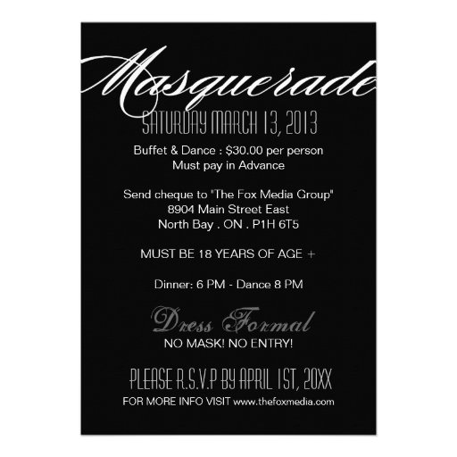 Masquerade Party Invitation