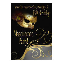 Masquerade Party Invitation for Audrey
