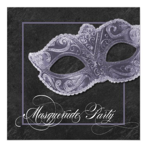 Masquerade Party Invitation - Slate Grey