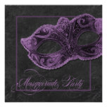 Masquerade Party Invitation - Violet & black