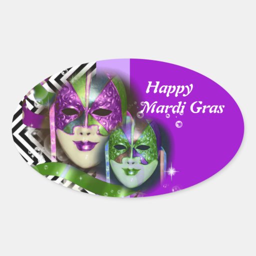 mardi gras mask stickers