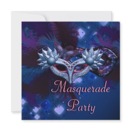Masquerade Party Mask Black Mardi Gras invitation