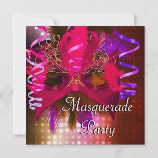 Masquerade Party Mask Mardi Gras Carnival zazzle_invitation