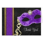 Masquerade Party Thank You Cards - purple