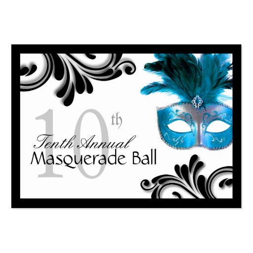Masquerade Table Seating Cards Business Card Templates (back side)