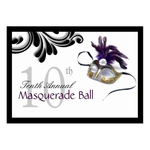 Masquerade Table Seating Cards Business Cards (back side)