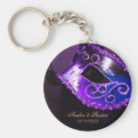 Masquerade Wedding Favor Purple Keychain