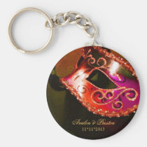 Masquerade Wedding Favor Red Keychain