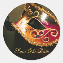 Masqurade Mask Elegant Save The Date Sticker