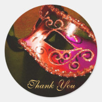 Masqurade Mask Red Thank You Sticker