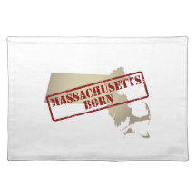 Massachusetts Born - Stamp on Map Placemats