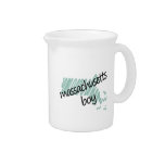 Massachusetts Boy on Child's Massachusetts Map Drink Pitcher
