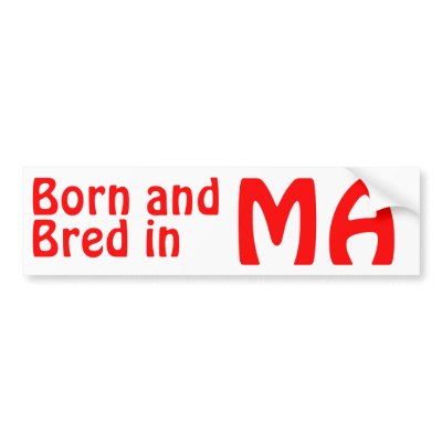 Massachusetts Bred (Bumper Sticker) Sticker by TimeTrax