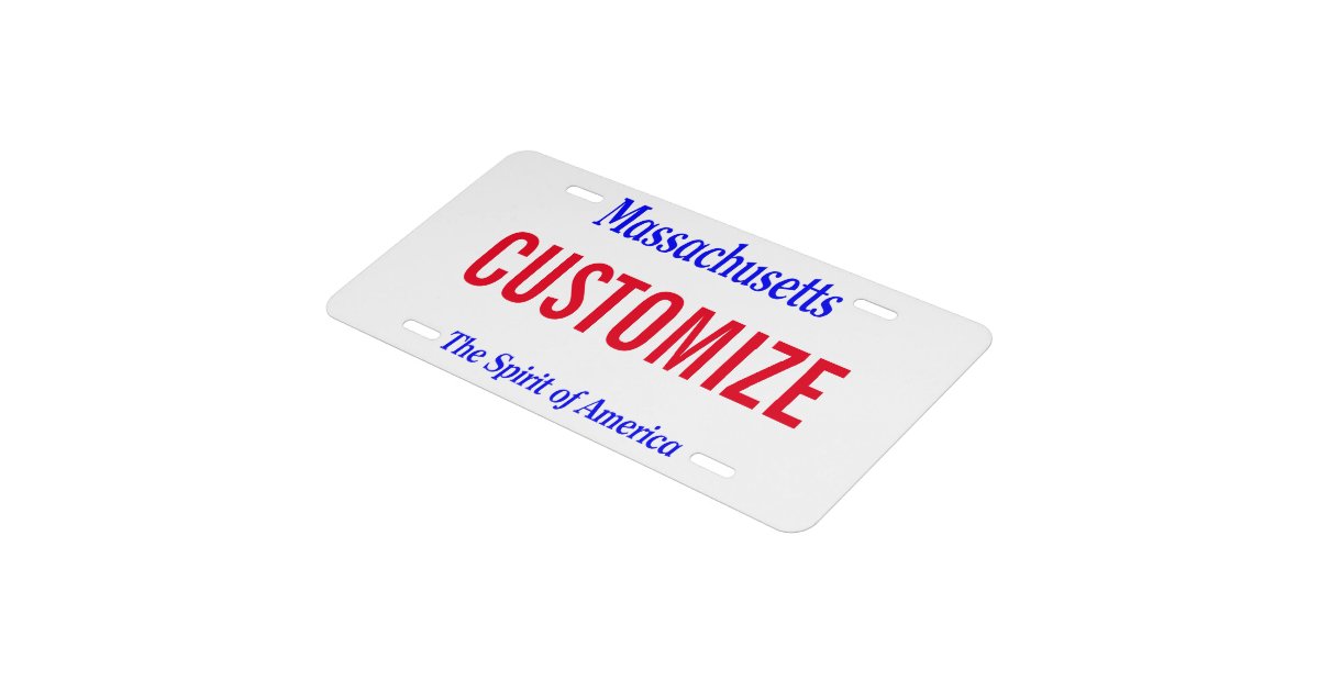 Massachusetts Custom License Plate Zazzle