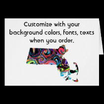 Massachusetts Customize colorful card as you like
