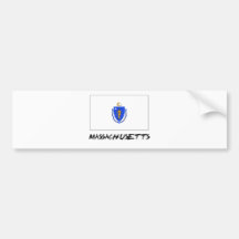 Massachusetts Flag Bumper Stickers
