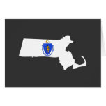 Massachusetts Flag Map Greeting Card