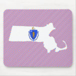 Massachusetts Flag Map Mousepad