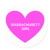 Massachusetts Girl Round Sticker