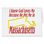 Massachusetts - God Loves Me Greeting Card