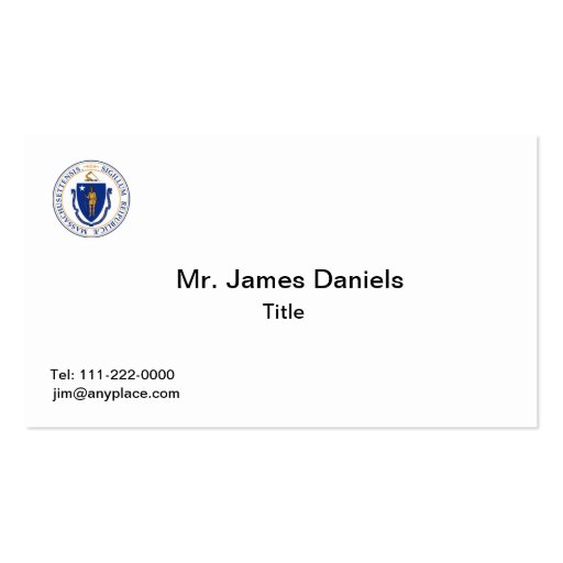 Massachusetts Great Seal Business Card Templates (front side)