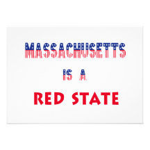 Massachusetts is a Red State Custom Invites