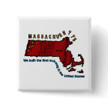 Massachusetts MA Motto ~ We built the first Subway Pins