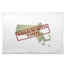 Massachusetts Native Stamped on Map Placemats